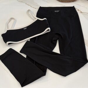 Four Three Seven Black Active Leggings with Matching Black Sports Bra